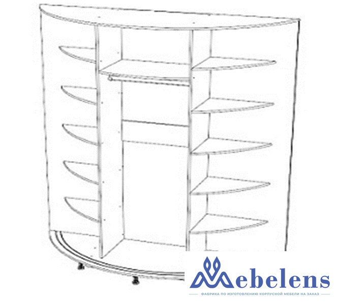 Радиусный шкаф-купе арт.22 пластик